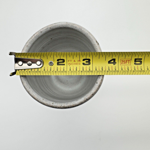 Studio Art Pottery Goblet Chalice Cup Textured Brown Gray Stoneware Signed #2 - Picture 8 of 10